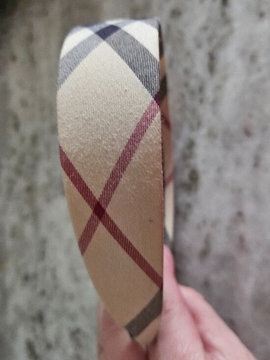 RARE VINTAGE AUTHENTIC BURBERRY CLASSIC NOVA CHECK PLAID HEADBAND HAIR TIE WRAP main image 9